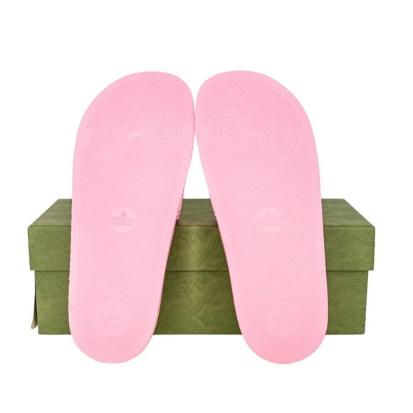 Gucci GG Monogram Perforated Rubber Slide Sandals - Picture 11 of 12